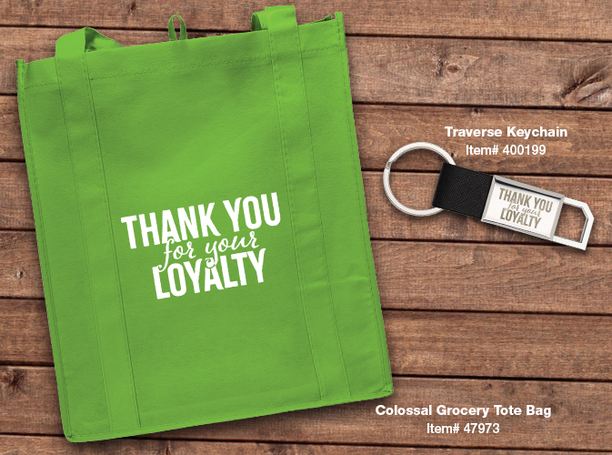 Customer Loyalty Items like Bags and Tech