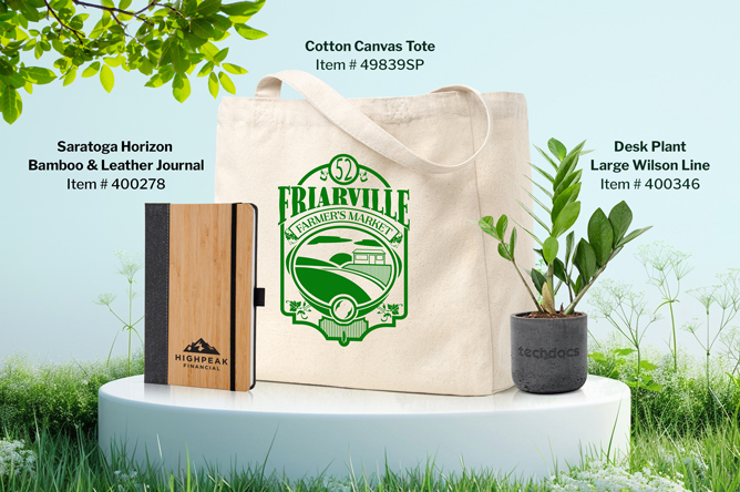 Eco Friendly Promotional Products include Tote Bags and Journals