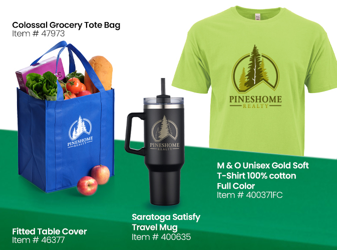 Trade Show Checklist Giveaways such as Apparel and Drinkware