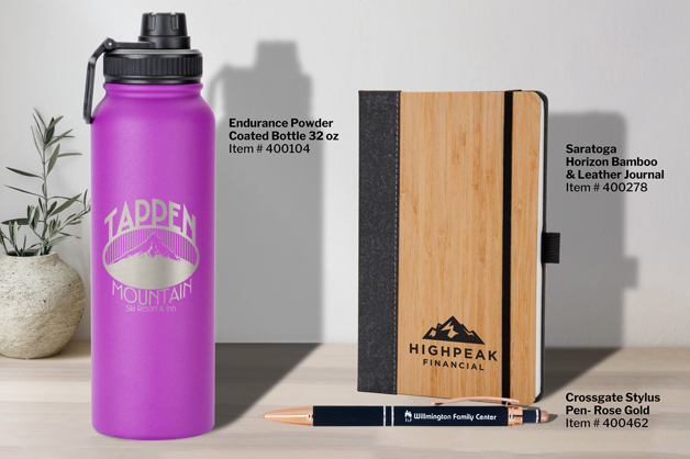 Personalized Journals and Water Bottles as Tradeshow Giveaways